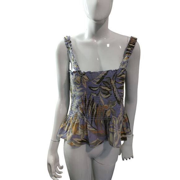 Patrons of Peace Women's Size L Tropical Resort  Smocked Summer Tank Top NWT - Picture 4 of 12